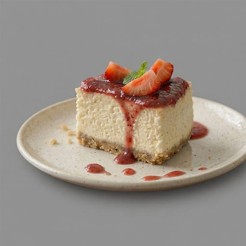 Strawberry cheesecake slice