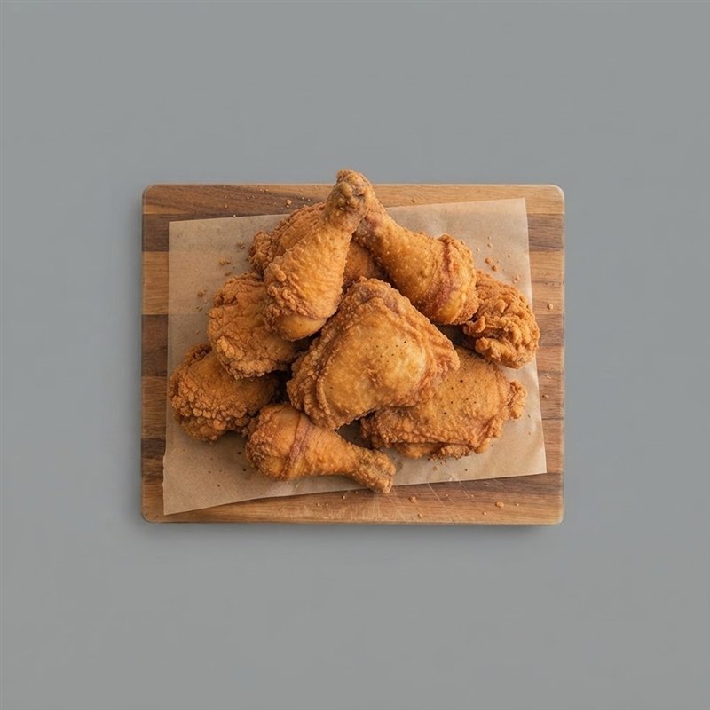Mixed fried chicken pieces