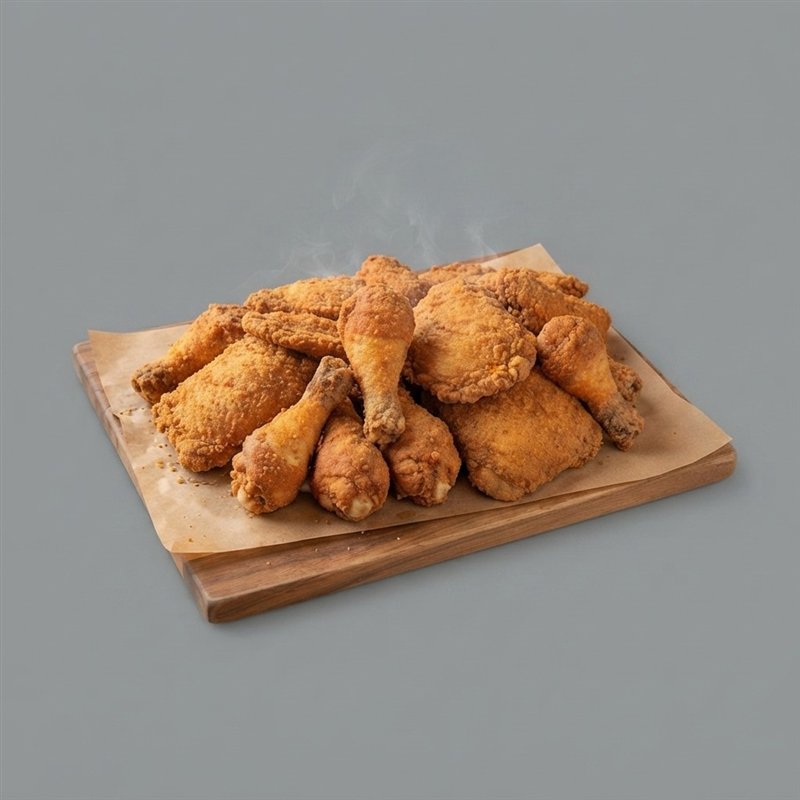 Pile of fried legs and thighs