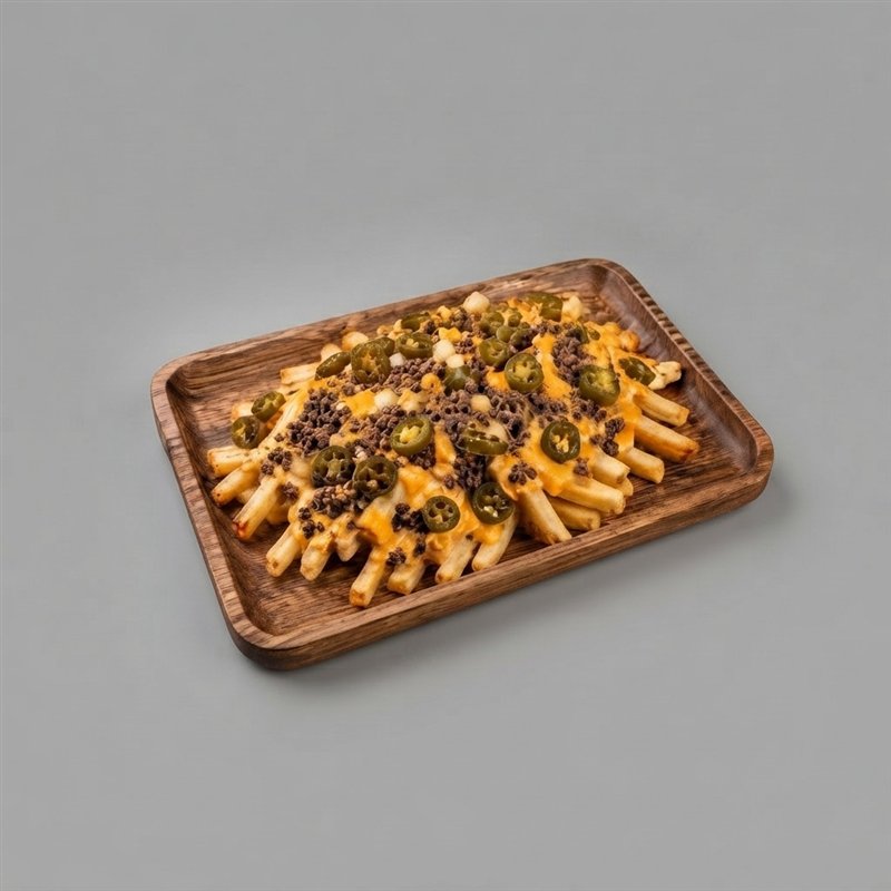 Loaded cheese fries with jalapenos