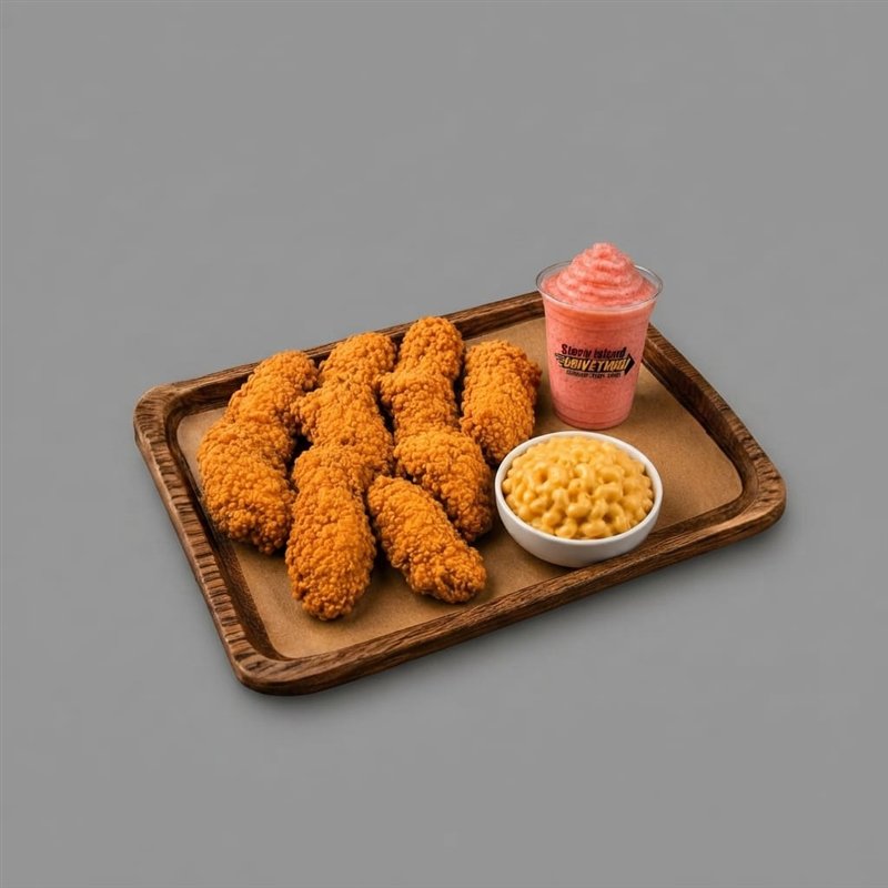 Chicken tenders meal with mac and cheese