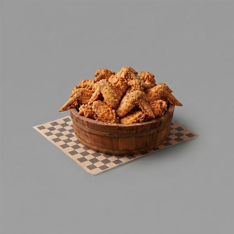 Bucket of fried whole wings