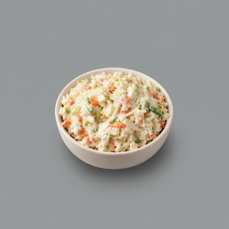 Cup of creamy coleslaw