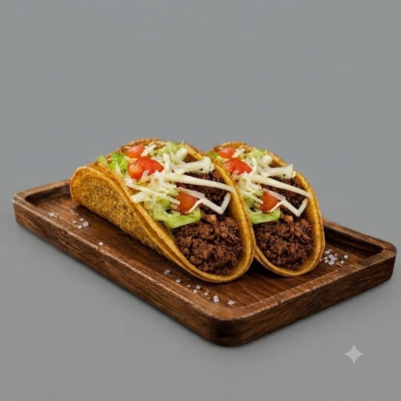 Three crispy tacos