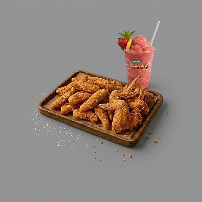 Fried fish and wings combo tray